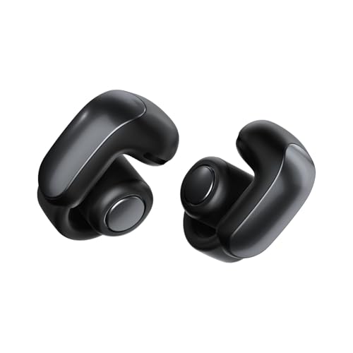 Bose Ultra Open Earbuds mit Bluetooth und OpenAudio Technologie, Clip On Kopfhörer, kabellose Open Ear Earbuds, immersive Audio, bis zu 48 Stunden Akkulaufzeit, Schwarz