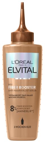 L'Oréal Paris Fiber Booster Anti-Haarverlust-Kopfhaut-Serum, Gegen Haarausfall, mit Aminexil, Für dichteres Haar, Generiert neue Haarfasern, Weniger Haarbruch, Gegen Haarverlust, Elvital, 102 ml
