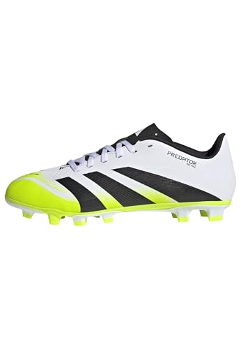 adidas Unisex Predator Club Firm Ground/Multi Ground Football Boots, Cloud White/Core Black/Lucid Lemon, 46 EU