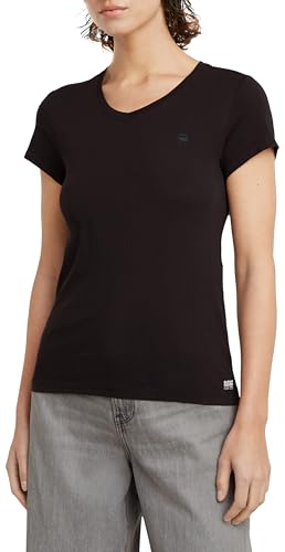 G-Star RAW Damen Eyben Slim V-Neck Top 2.0, Schwarz (dk Black D24533-4107-6484), XL