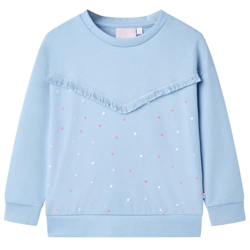Kinder Sweatshirt Rundhalsausschnitt Langarmshirt Pullover Shirt Blau 116