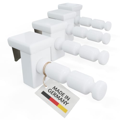 4x Fensterhaken Distanzhalter 10–27 mm für Fensterdeko ohne Bohren & Kleben | Fensterhaken, Dekohaken Distanzhalter, 4er Set mit oder ohne Batteriehalter, 10–27 mm für Fensterdeko ohne Bohren & Kleben