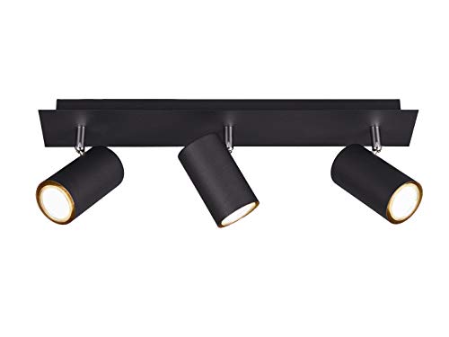Trio Leuchten Deckenleuchte Marley 802400332, Metall Schwarz matt, Spotbalken 3-flammig, exkl. 3 x GU10
