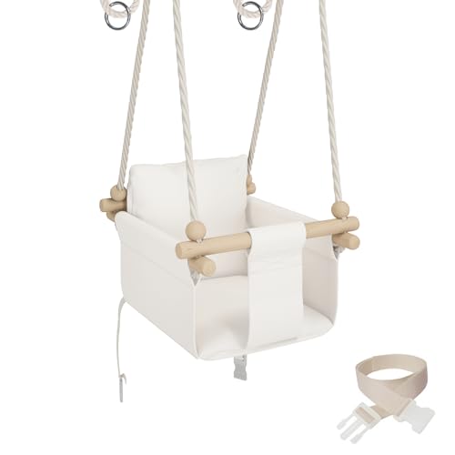 MAMOI® Babyschaukel, Baby schaukel Indoor, Kinderschaukel aus Holz, Holzschaukel für Kinder, Schaukeln für türrahmen, Swing, Kleinkinderschaukel für Kinderzimmer