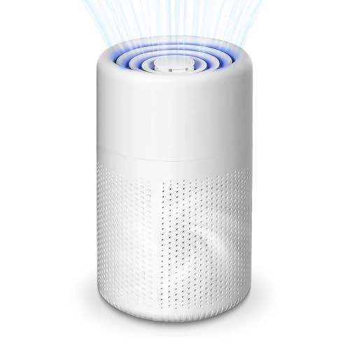 Luftreiniger Allergiker, Mit 3-Stufen-Filtersystem (Vorfilter + HEPA + Aktivkohle) entfernt effektiv Pollen, Tierhaare, Rauch und Haushaltsgerüche. Ideal für Büros, Schlafzimmer (bis 20m²).