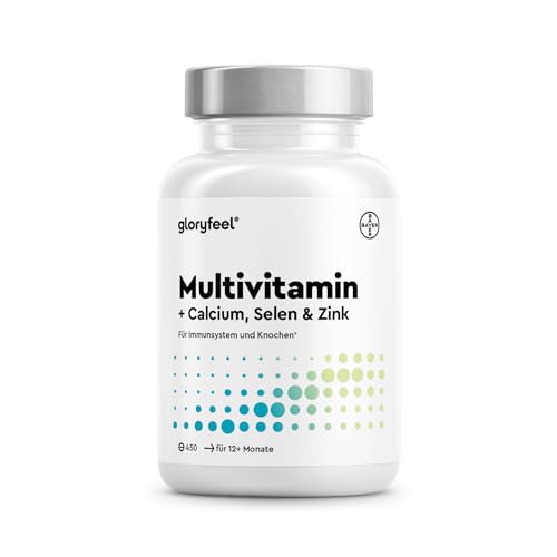Multivitamin Tabletten - wertvolle Mineralstoffe & alle A-Z Nährstoffe im Komplex - über 1 Jahr Vorrat - 450 kleine, leicht zu schluckende Tabletten - Immun-Support* - 100% laborgeprüft
