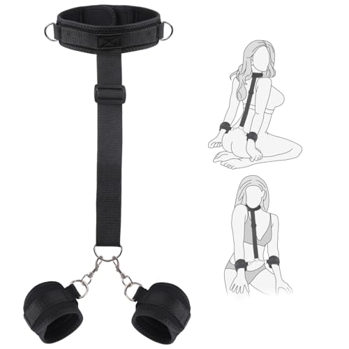 BDSM Bondage-Set Sex spielzeug für die Paare, Bondage Fesseln sexspielzeug die Frau extrem mit Einstellbar Abnehmenbare Handschellen Halsband, Bdsms Erotisches toys Fetisch Rollenspiele SM Kit