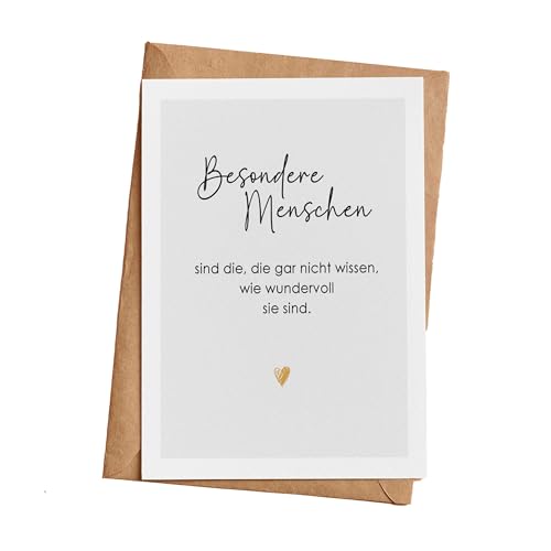 Grußkarte Karte besondere Menschen, Geschenkkarte mit Briefumschlag Geschenke Geschenkideen Frauen Geburtstag Jahrestag, Klappkarte (KT_015)