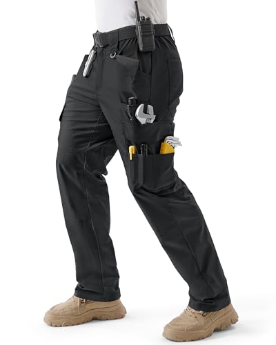 IGOLUMON Arbeitshosen Männer Herren Arbeit Hosen Stretch mit Vielen Taschen Cargohose Outdoorhose Taktische Hose mit Halbelastischer Bund