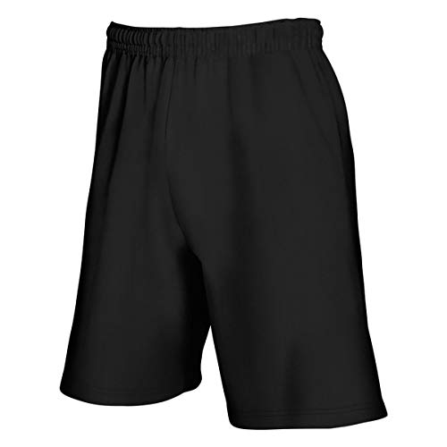 Fruit of The Loom Herren Relaxed Sportshorts Lightweight 640360, Einfarbig, Gr. 42 (Herstellergröße: XL), Schwarz (Schwarz 36)