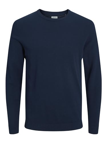 JACK & JONES Herren Jjebasic Knit Crew Neck Noos Pullover, Navy Blazer 1, L EU