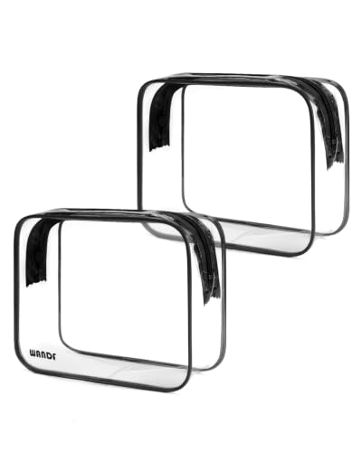 Kulturbeutel Transparent,Kulturtasche zum Transport von Flüssigkeiten,Kosmetiktasche Durchsichtig,Handgepäck-Reisezubehör,Transparente Toilettentasche Damen & Herren (2 Stück)