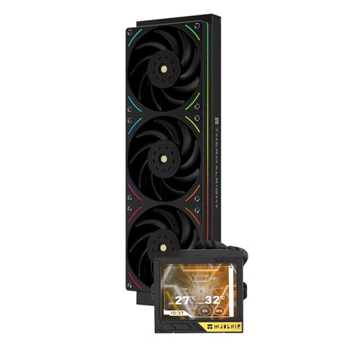 Thermalright TR Mjolnir Vision 360 UB PRO ARGB Schwarzer CPU-Aio-Kühler,360-Spezifikation Wasserkühlersystem mit Inline-Lüfter, 3,5