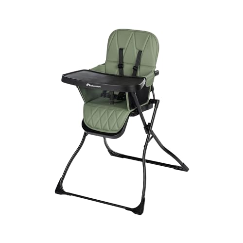 Bebeconfort Lily, Babyhochstuhl, 6 Monate–3 Jahre, 9–15 kg, ultrakompakt faltbar, leichter Hochstuhl (4 kg), leicht zu reinigen, weich gepolstert, einfach mit einer Hand faltbar, Mineral Green