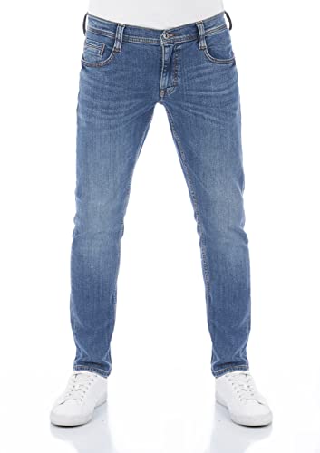 MUSTANG Jeans Herren Stretch Oregon Tapered Fit Jeanshose Hose Denim, Größe:W 38 L 32, Farbvariante:Medium Blue Denim (313)