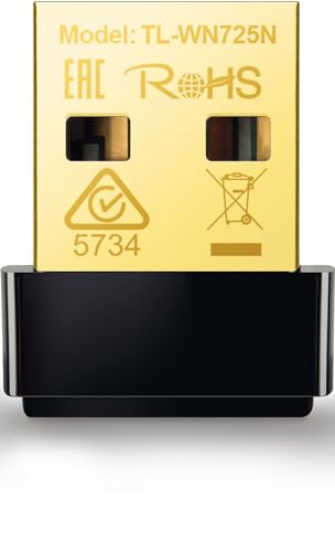 TP-Link TL-WN725N Nano USB WLAN Stick Adapter (bis zu 150Mbit/s, Nano Größe, Soft AP, geeignet für Windows 10/8.x/7/XP, Mac OS 10.9~10.13) schwarz