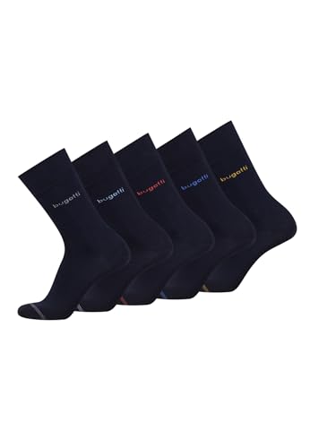 bugatti Herrensocken - 5er Box Baumwollsocken für Alltag und Freizeit - dark navy 39-42