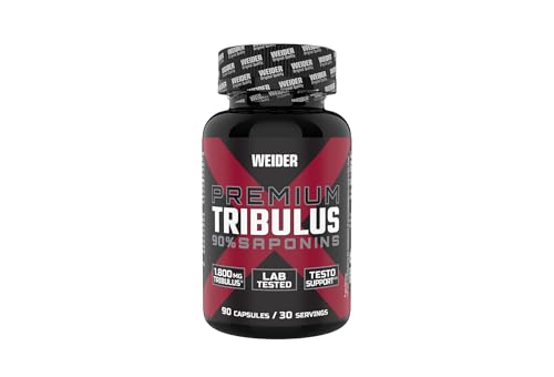 Weider - Premium Tribulus - Hochdosierter Tribulus Terrestris Extrakt - 1800 mg pro Portion - Mit Zink, Fitness Booster - 90 Kapseln