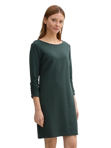 TOM TAILOR Denim Damen Mini Kleid mit fixierten Raffärmeln