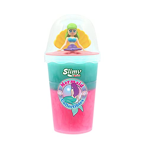 SLIMY Mermaid Collectible - 155g Original Slimy Slime Spielmasse, sicherer Spielspaß für Kinder mit Schleim in Pink/Türkis inkl. lustiger Meerjungfrau Sammelfigur (Spielzeug ab 5 Jahre)