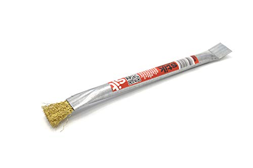 S&M 862465 PuliPellet Stahlschaber und Pinsel für Pelletöfen | Länge 240 mm | Teerschaber & Entferner | Ruß & Kreosot | hochbelastbar