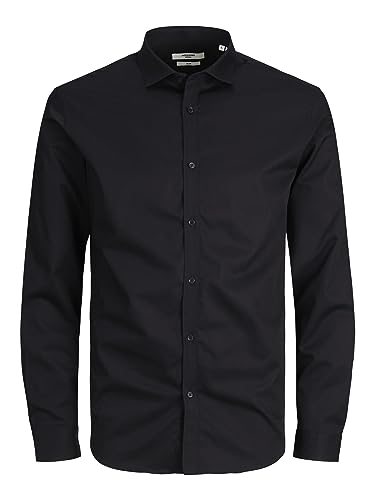 JACK & JONES Herren Freizeit Hemd JPRBLACARDIFF Slim Fit Schwarz Blau Weiss, Größe:S, Farbe:Black Slim FIT 12201905
