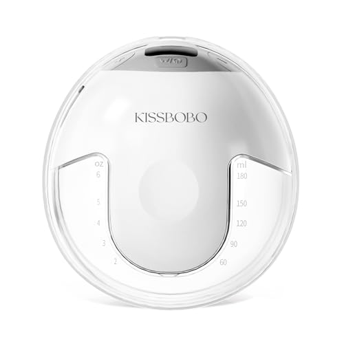 KISSBOBO K5 Milchpumpe Elektrisch,4 Modi 19 Stufen,280mmHg Starke Saugleistung elektrische milchpumpe freihändig,Schmerzfreie elektrisch tragbar (1 Stück/Weiß)