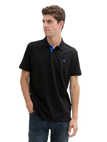 TOM TAILOR Herren Basic Poloshirt 1016502, 29999 - Black, L