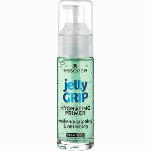 essence jelly GRIP HYDRATING PRIMER, Grün, feuchtigkeitsspendend, glättend, natürlich, für trockene Haut, vegan, ohne Parabene, Nanopartikel frei, glutenfrei, 1er Pack (29ml)