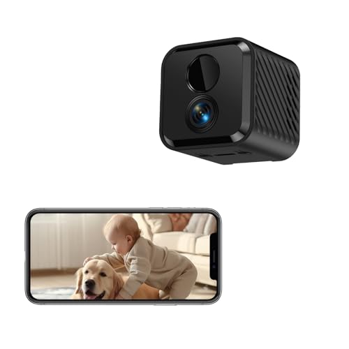 Mini Kamera, 4K HD WLAN Überwachungskamera Innen Für Live Übertragung Handy APP, mit 3-Tage-Cloud-Speicher, adaptivem Standby, Fernsteuerung, Nachtsicht, Bewegungserkennung, 60 Tagen Akkulaufzeit