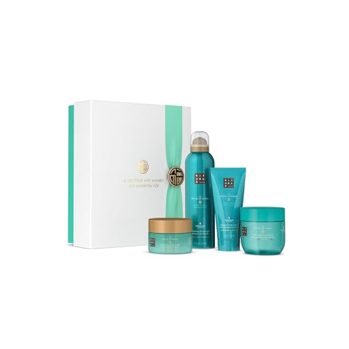 RITUALS Geschenkset The Ritual of Karma Medium, vier Hautpflegeprodukte mit Lotusblüte und Weißem Tee – Bade-Geschenkbox mit pflegender und beruhigender Wirkung