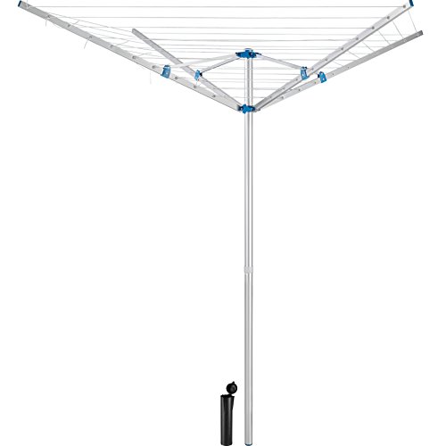 tectake Aluminium Wäschespinne Wäscheschirm | 4 Tragarme | Stufenlos höhenverstellbar - Diverse Modelle (Typ 1 | Nr. 402719)