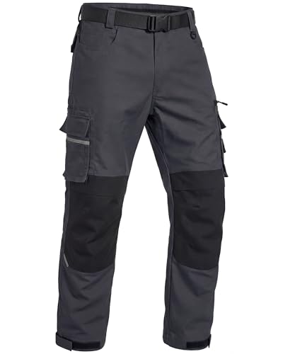 Elainone Arbeitshosen Männer Robuste Arbeitshosen-Herren mit Kniepolster-Taschen für Handwerk, Produktion und Baugewerbe Schwarz-neon 52