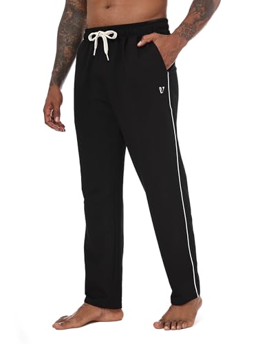 Vortewind Jogginghose Herren Baumwolle Trainingshose Herren Lang Atmungsaktiv ,Sporthose mit 3 Taschen & elastischem Bund für Freizeit