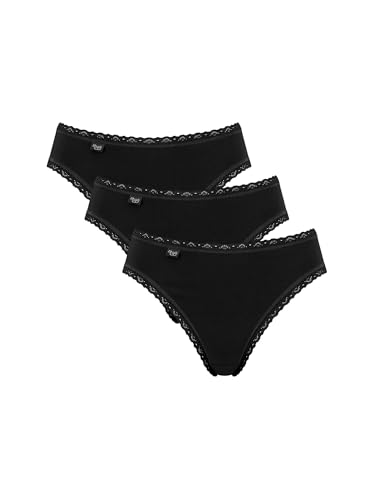 Sloggi Damen 24/7 Cotton Lace Tai C3p Slip, Schwarz, 42 EU