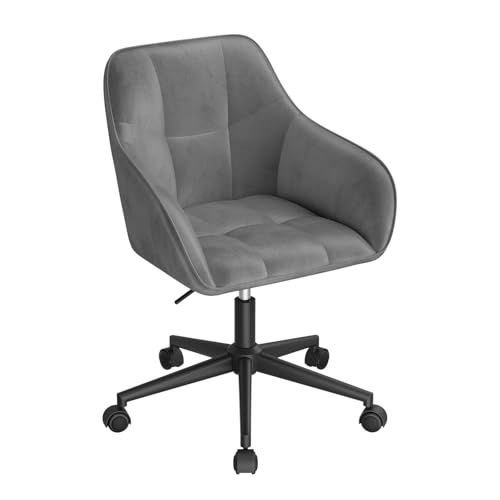 WOLTU Homeoffice Stuhl, Schreibtischstuhl, Drehstuhl, Samt Dunkelgrau