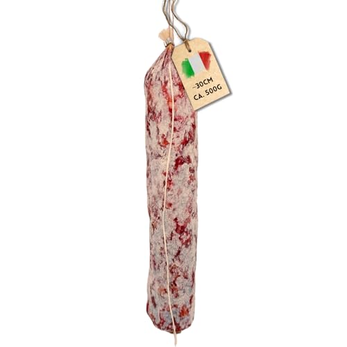 BAVAREGOLA Mailänder Salami 500g ungebunden im ganzen ca. 30cm - Original luftgetrocknete italienische Salami am Stück - Südtiroler Spezialität