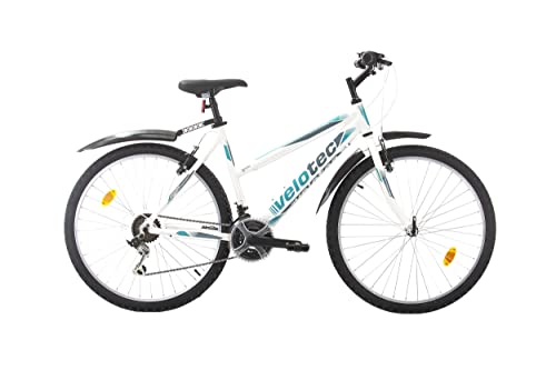 Multibrand PROBIKE 6th Sense 26 Zoll Mountainbike ALU Rahmen 18 Gang, Mädchen-Fahhrad & Damen-Fahhrad geeignet ab 155 cm - 175 cm (Weiß Blau Aluminium)