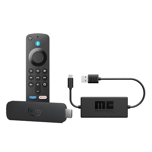 Amazon Fire TV Stick 4K Select (neueste Generation) + Mission USB Stromkabel - Ladekabel - Power Kabel für Amazon Fire TV