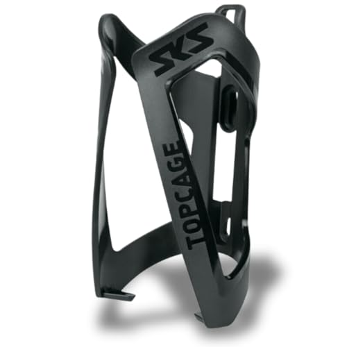 SKS GERMANY TOPCAGE Black Flaschenhalter für Fahrräder (Fahrradzubehör aus hochfestem & leichtem Kunststoff, Verstellbarer Anschlag, Variable Fanghaken für sichere Arretierung), schwarz