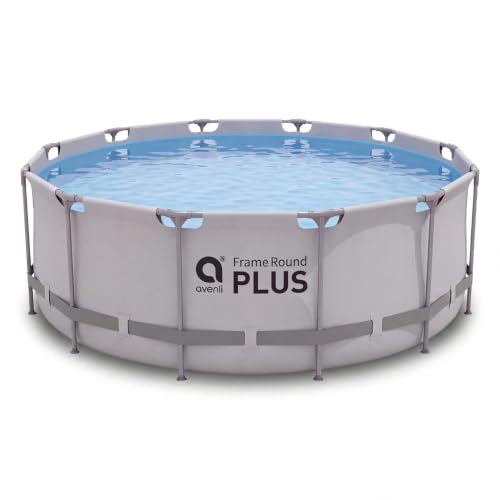 Avenli Frame Plus Pool 457x122 cm ohne Zubehör, grau Stahlrahmenpool rund, 16.768 L Aufstellpool Framepool Gartenpool Schwimmbecken Swimmingpool