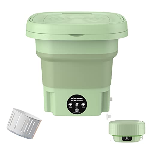 12L Portable washing machine, Mini camping waschmaschine faltbare für Camping/Zuhause/Schlafsäle/Socken/Unterwäsche(EU power-grün)
