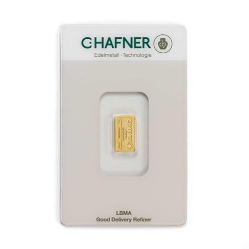 1 Gramm Goldbarren C. HAFNER + Echtheitszertifikat - 1g Gold - Feingold 999.9 - Prägefrisch - LBMA