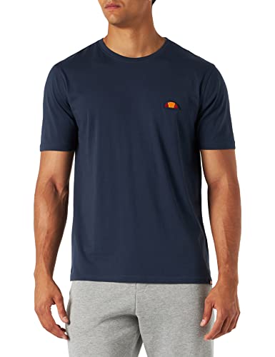 Ellesse Kurzarm-T-Shirt für Herren, Rundhalsausschnitt, Logo-Patch, Stickerei, 100 % Baumwolle, blau, XL