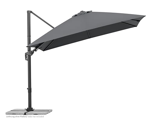 Schneider Sonnenschirm RHODOS TWIST ca. 300 x 300 cm anthrazit, Anthracite
