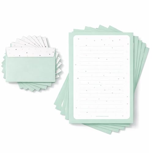 Friendly Fox Briefpapier Set Dreiecke, DIN A4, 20 Blatt inkl. Kuvert