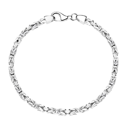 JEWLIX Königsarmband aus Silber 925 3mm, Länge:17cm rhodiniert Unisex