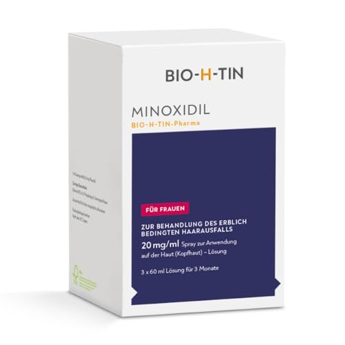 Minoxidil BIO-H-TIN Pharma 20 mg/ml für Frauen zur Behandlung bei erblich bedingtem Haarausfall, 180 ml Lösung