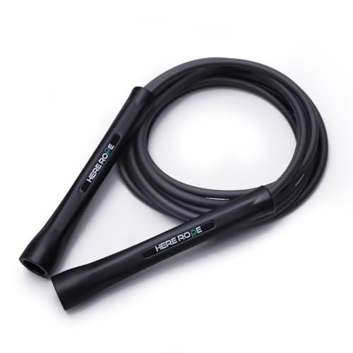 Hererope PVC Springseil 6mm Seilspringen für Männer & Frauen Fitness, Geschwindigkeit, Tricks, Cardiotraining, 3,1M Boxen Springseil mit Unzerbrechlichen Griffen und Knotfreiem Seil