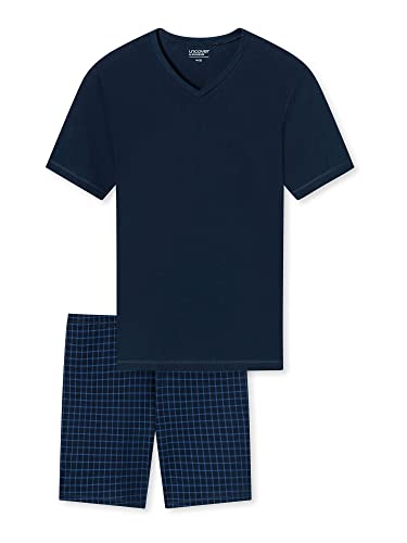 Uncover by Schiesser Herren Pyjama Kort Schlafanzug kurz, Nachtblau, 54 EU